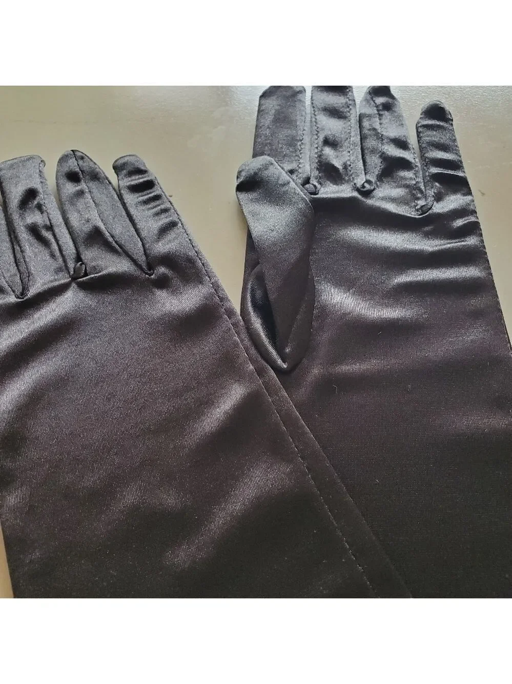 NWT Black Satin Gloves Bridal Dressy Fashion